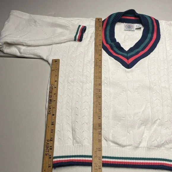 Vintage Cape Isle Knitters | Medium | Made in USA Heritage Tennis Sweater - Picture 9 of 11